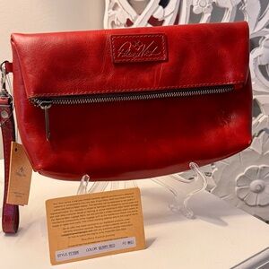Patricia Nash Valerie Berry Red Leather Wristlet